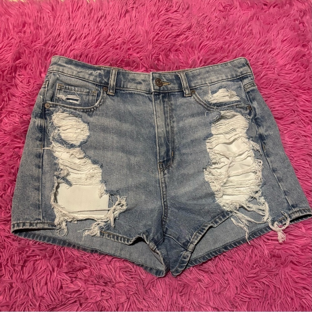 American Eagle Mom Light Blue Shorts Women Size 8